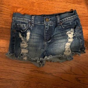Contraband girls dark blue jean shorts size 14